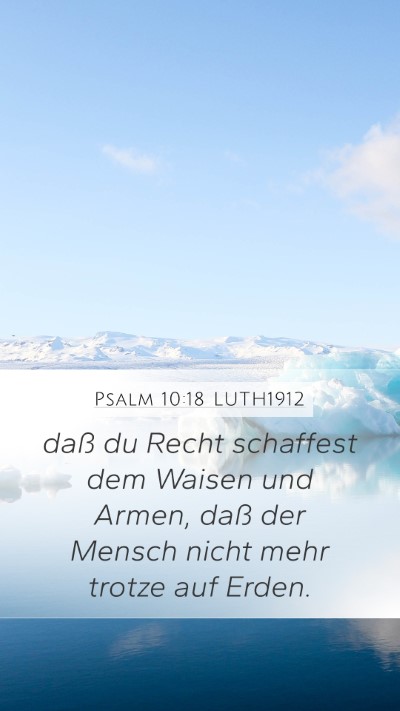 Psalm 10:18 LUTH1912 Bible Verse Image