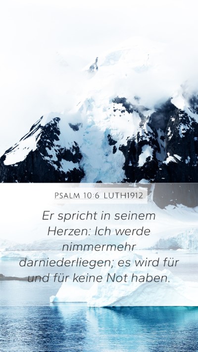 Psalm 10:6 LUTH1912 Bible Verse Image