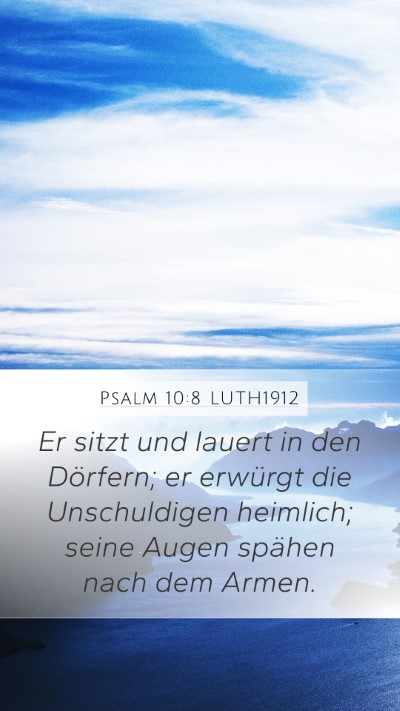 Psalm 10:8 LUTH1912 Bible Verse Image