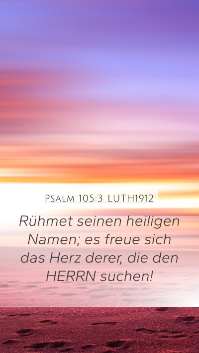 Psalm 105:3 LUTH1912 Bible Verse Image