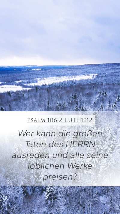 Psalm 106:2 LUTH1912 Bible Verse Image