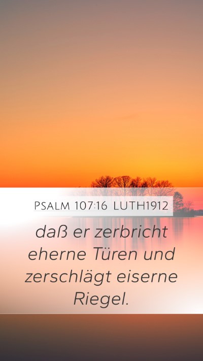 Psalm 107:16 LUTH1912 Bible Verse Image