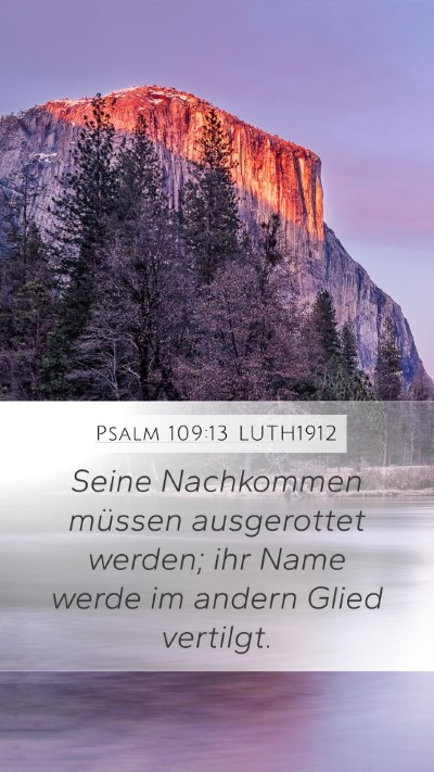 Psalm 109:13 LUTH1912 Bible Verse Image