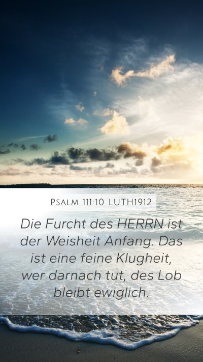 Psalm 111:10 LUTH1912 Bible Verse Image