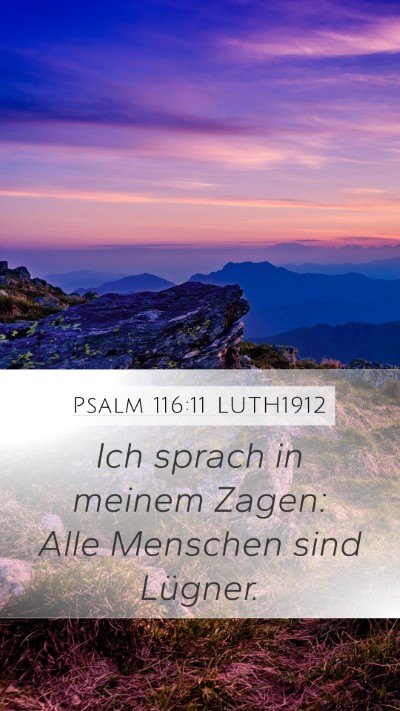 Psalm 116:11 LUTH1912 Bible Verse Image