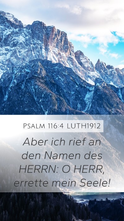 Psalm 116:4 LUTH1912 Bible Verse Image