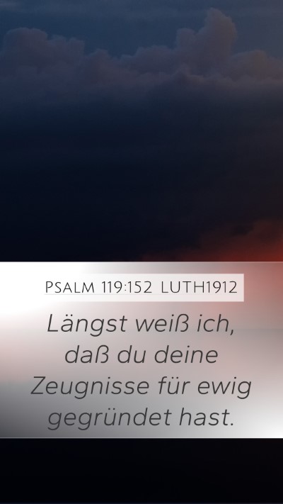 Psalm 119:152 LUTH1912 Bible Verse Image