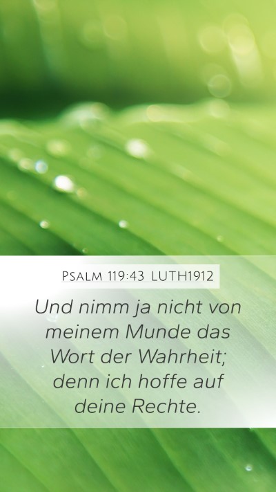 Psalm 119:43 LUTH1912 Bible Verse Image