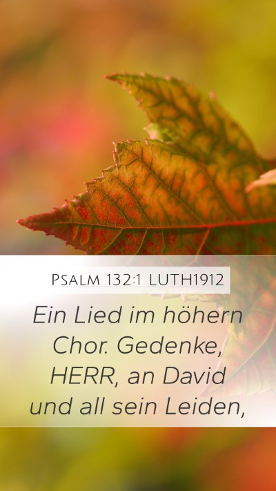 Psalm 132:1 LUTH1912 Mobile Phone Wallpaper - Ein Lied im höhern Chor. Gedenke, HERR, an David - Mobile Bible Verse Wallpaper