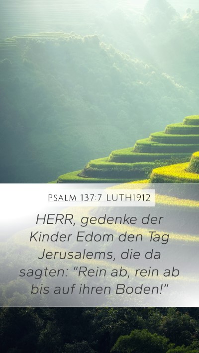 Psalm 137:7 LUTH1912 Bible Verse Image