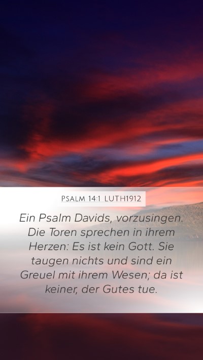 Psalm 14:1 LUTH1912 Bible Verse Image
