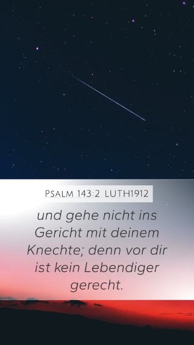 Psalm 143:2 LUTH1912 Bible Verse Image