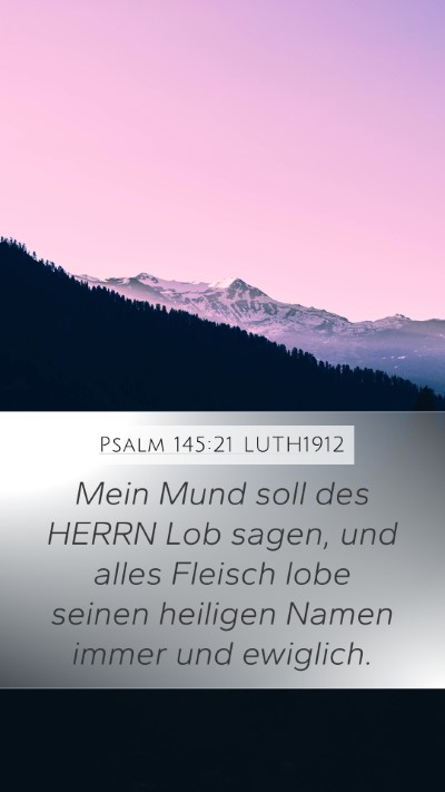 Psalm 145:21 LUTH1912 Bible Verse Image