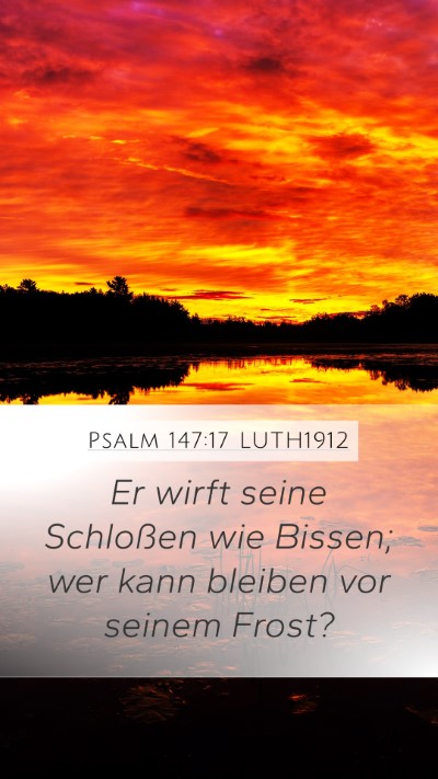 Psalm 147:17 LUTH1912 Mobile Phone Wallpaper - Er wirft seine Schloßen wie Bissen; wer kann - Mobile Bible Verse Wallpaper