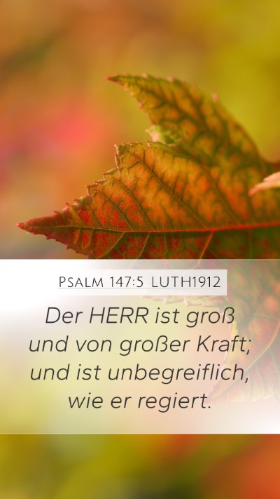 Psalm 147:5 LUTH1912 Bible Verse Image