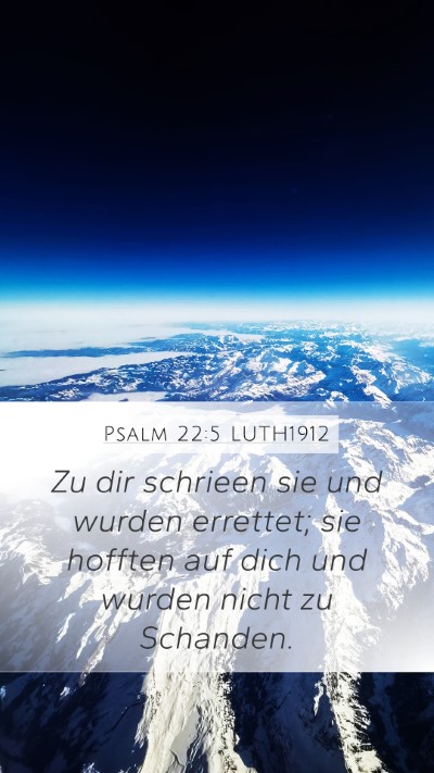 Psalm 22:5 LUTH1912 Bible Verse Image