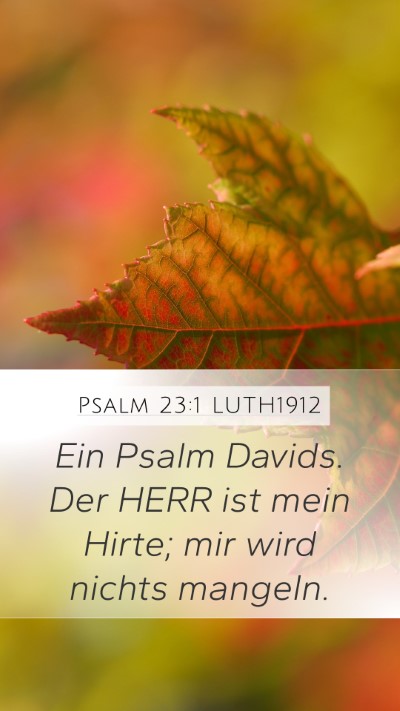 Psalm 23:1 LUTH1912 Bible Verse Image