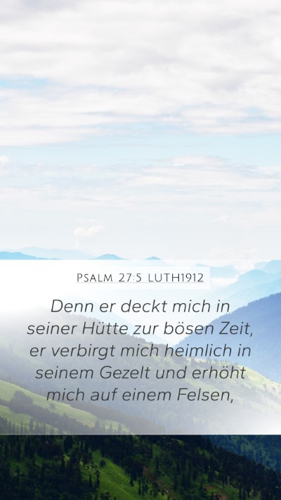 Psalm 27:5 LUTH1912 Bible Verse Image