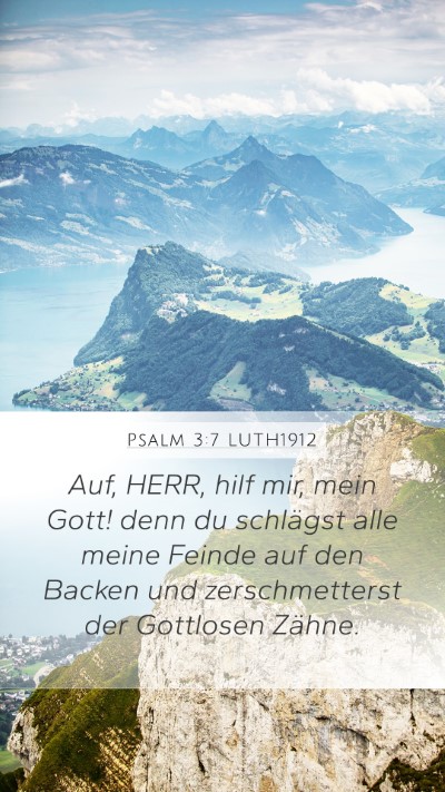 Psalm 3:7 LUTH1912 Mobile Phone Wallpaper - Auf, HERR, hilf mir, mein Gott! denn du schlägst - Mobile Bible Verse Wallpaper