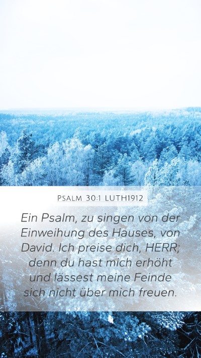 Psalm 30:1 LUTH1912 Bible Verse Image