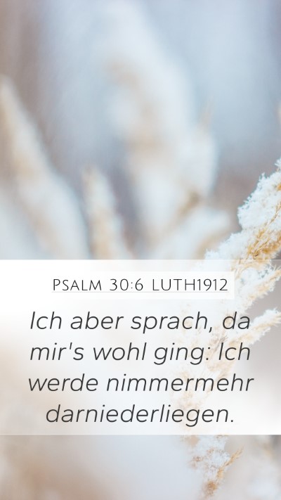 Psalm 30:6 LUTH1912 Bible Verse Image