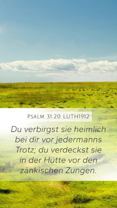 Psalm 31:20 LUTH1912 Bible Verse Image