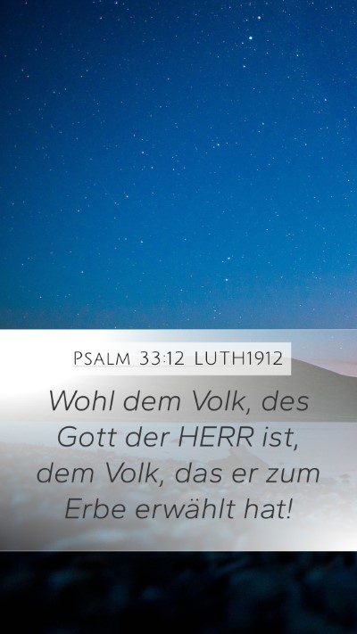 Psalm 33:12 LUTH1912 Bible Verse Image