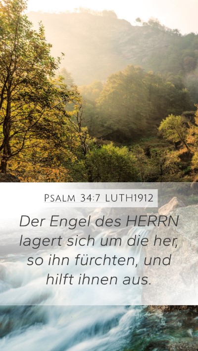 Psalm 34:7 LUTH1912 Mobile Phone Wallpaper - Der Engel des HERRN lagert sich um die her, so - Mobile Bible Verse Wallpaper