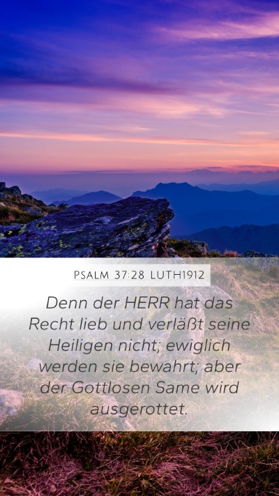 Psalm 37:28 LUTH1912 Bible Verse Image