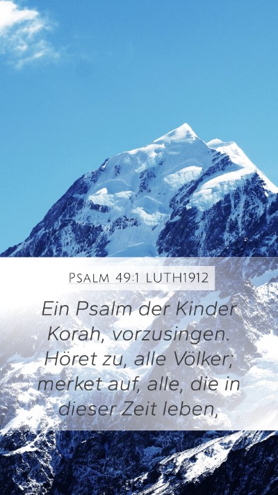 Psalm 49:1 LUTH1912 Bible Verse Image