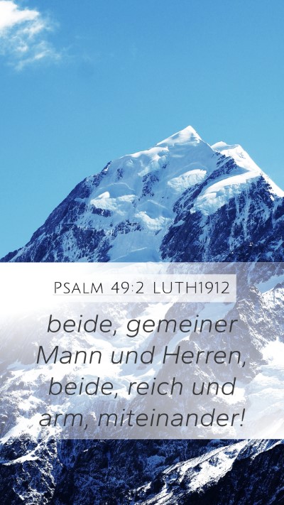 Psalm 49:2 LUTH1912 Bible Verse Image