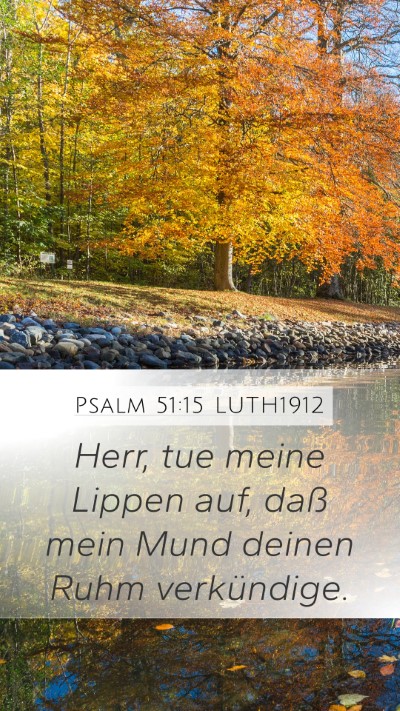 Psalm 51:15 LUTH1912 Bible Verse Image