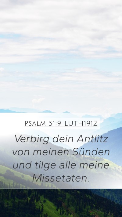 Psalm 51:9 LUTH1912 Bible Verse Image