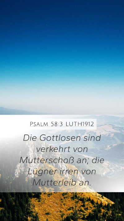 Psalm 58:3 LUTH1912 Bible Verse Image