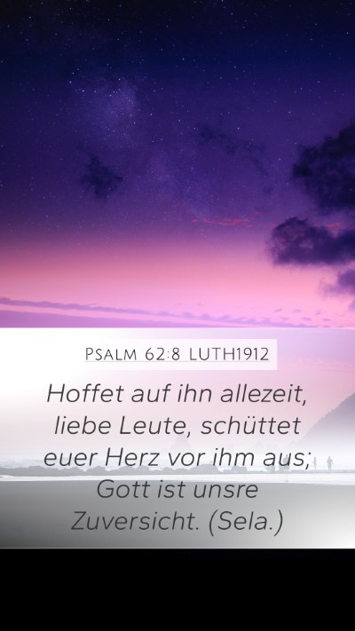 Psalm 62:8 LUTH1912 Bible Verse Image