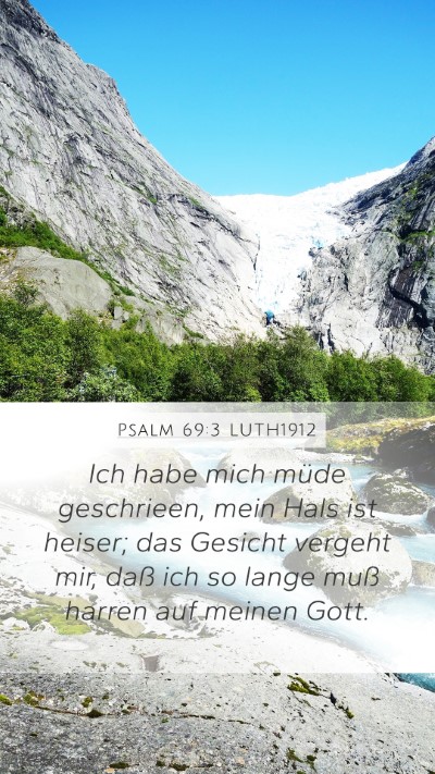 Psalm 69:3 LUTH1912 Mobile Phone Wallpaper - Ich habe mich müde geschrieen, mein Hals ist - Mobile Bible Verse Wallpaper