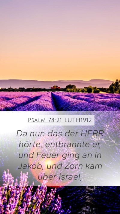 Psalm 78:21 LUTH1912 Bible Verse Image