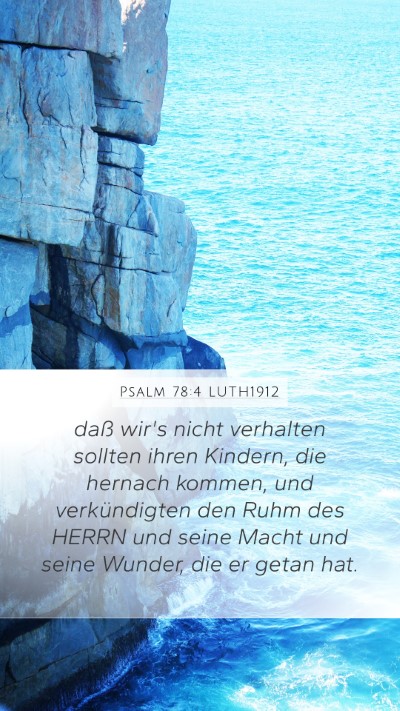 Psalm 78:4 LUTH1912 Bible Verse Image
