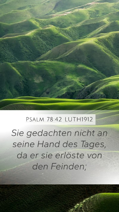 Psalm 78:42 LUTH1912 Bible Verse Image