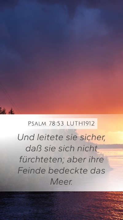 Psalm 78:53 LUTH1912 Bible Verse Image