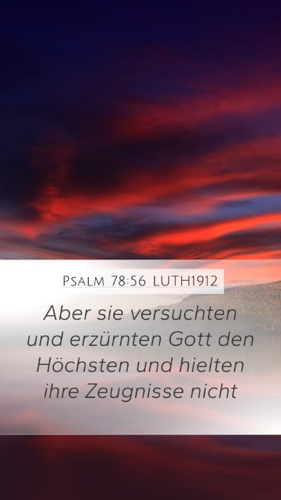 Psalm 78:56 LUTH1912 Bible Verse Image