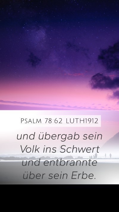 Psalm 78:62 LUTH1912 Bible Verse Image