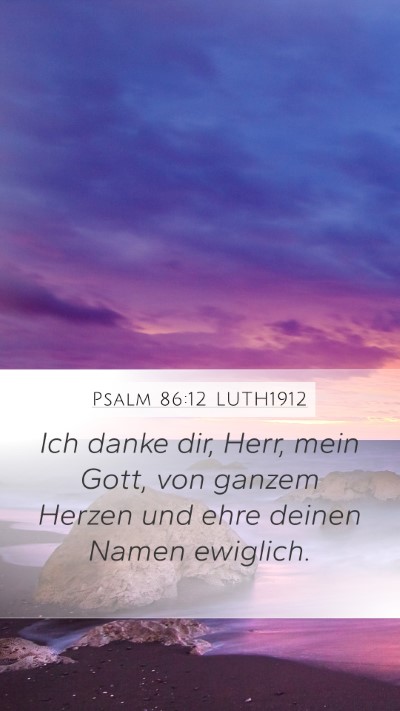 Psalm 86:12 LUTH1912 Bible Verse Image