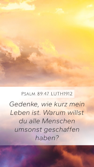 Psalm 89:47 LUTH1912 Bible Verse Image