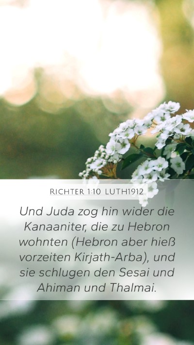 Richter 1:10 LUTH1912 Bible Verse Image