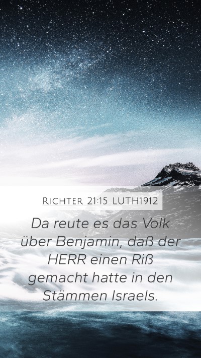Richter 21:15 LUTH1912 Bible Verse Image