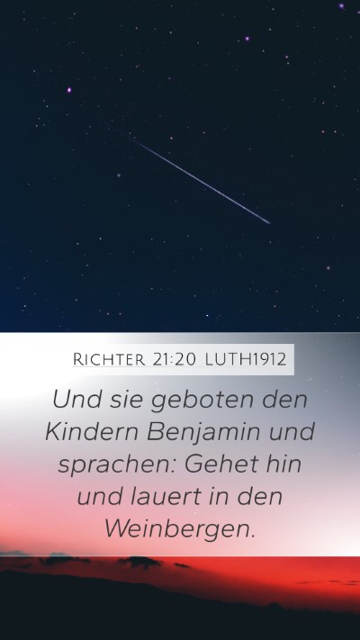Richter 21:20 LUTH1912 Mobile Phone Wallpaper - Und sie geboten den Kindern Benjamin und - Mobile Bible Verse Wallpaper