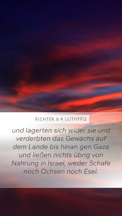 Richter 6:4 LUTH1912 Bible Verse Image