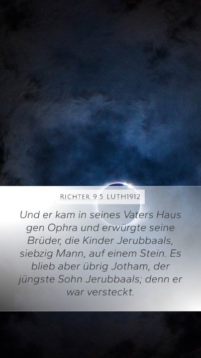 Richter 9:5 LUTH1912 Bible Verse Image