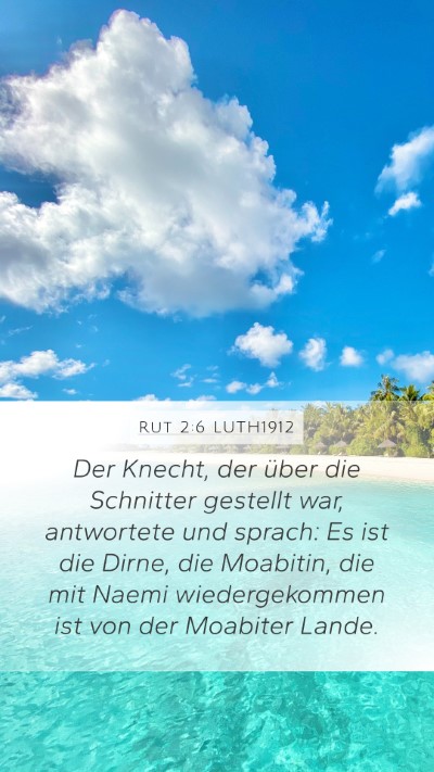 Rut 2:6 LUTH1912 Mobile Phone Wallpaper - Der Knecht, der über die Schnitter gestellt war, - Mobile Bible Verse Wallpaper